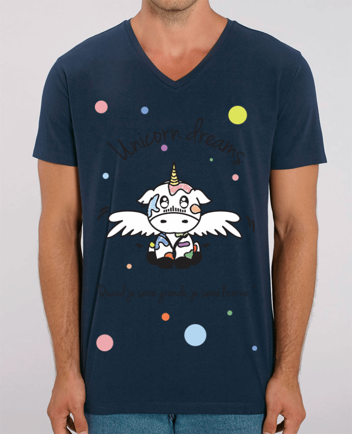 Tee Shirt Homme Col V Stanley PRESENTER Unicorn Dreams - Little cow by 
