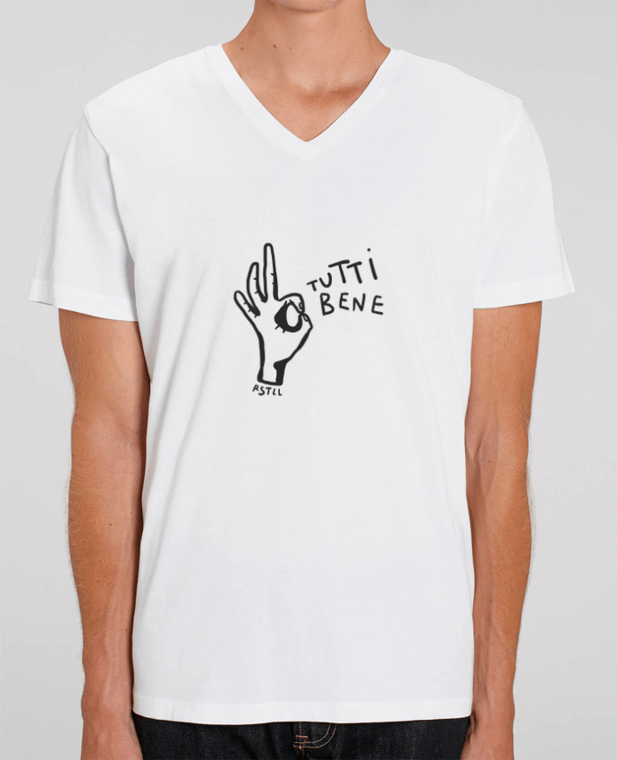 Men V-Neck T-shirt Stanley Presenter TUTTI BENE by RSTLL
