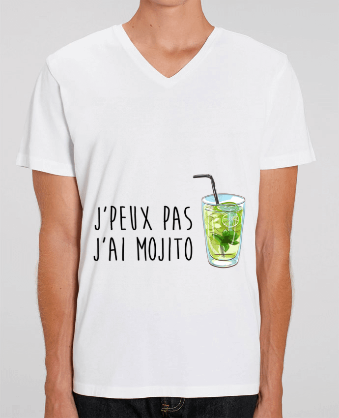 Camiseta Hombre Cuello V Stanley PRESENTER Je peux pas j'ai mojito por FRENCHUP-MAYO