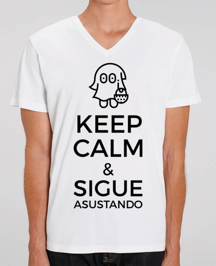 Camiseta Hombre Cuello V Stanley PRESENTER Keep Calm and Sigue Asustando por tunetoo