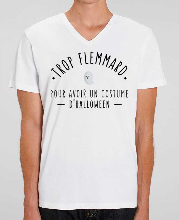 Tee Shirt Homme Col V Stanley PRESENTER Trop flemmard pour avoir un costume d'halloween by tunetoo