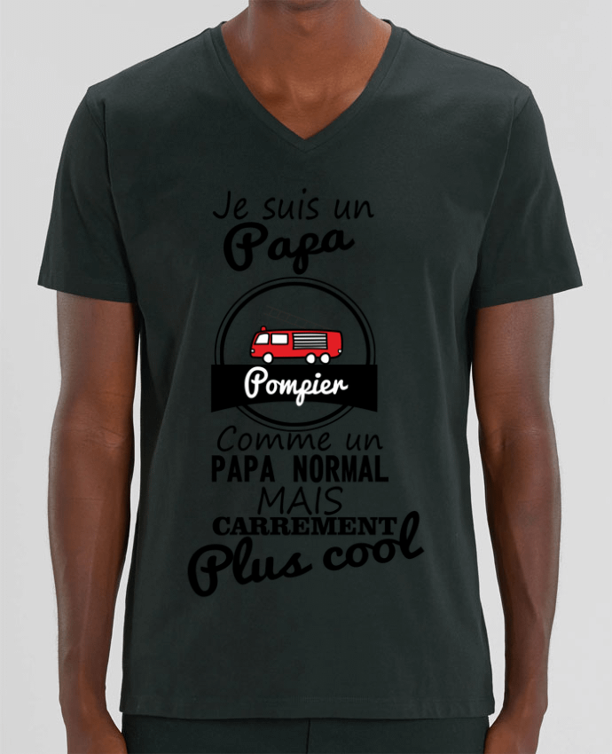 T-shirt homme Je suis un papa pompier comme un papa normal mais carrément plus cool par Benichan