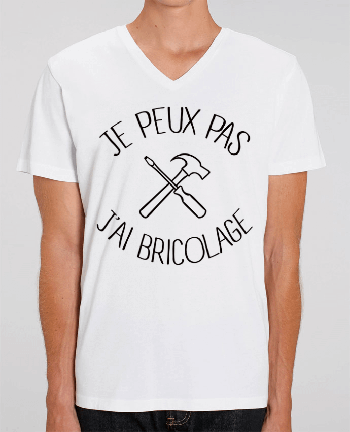 Men V-Neck T-shirt Stanley Presenter Je peux pas j'ai Bricolage by Freeyourshirt.com