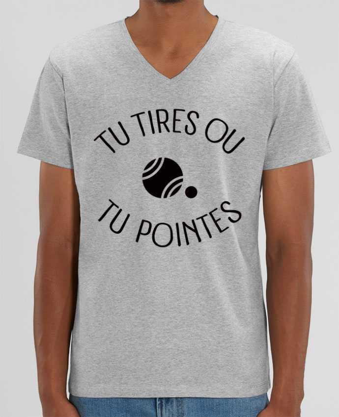 Men V-Neck T-shirt Stanley Presenter Tu Tires Ou Tu Pointes by Freeyourshirt.com