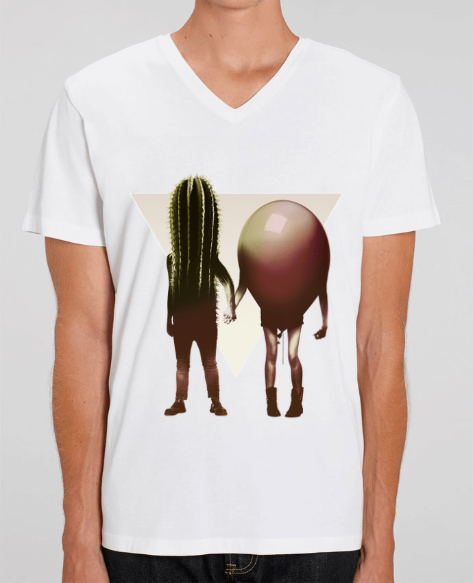 Men V-Neck T-shirt Stanley Presenter Couple Hori by ali_gulec