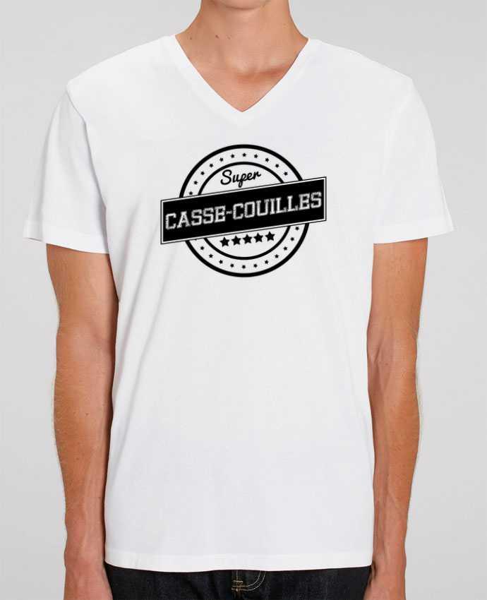 Men V-Neck T-shirt Stanley Presenter Super casse-couilles by justsayin