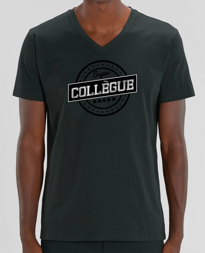 Tee Shirt Homme Col V Stanley PRESENTER Super collègue by justsayin