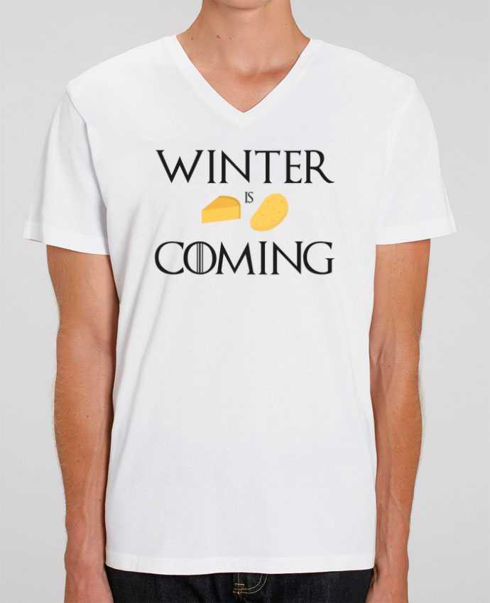 Men V-Neck T-shirt Stanley Presenter Winter is coming by Ruuud