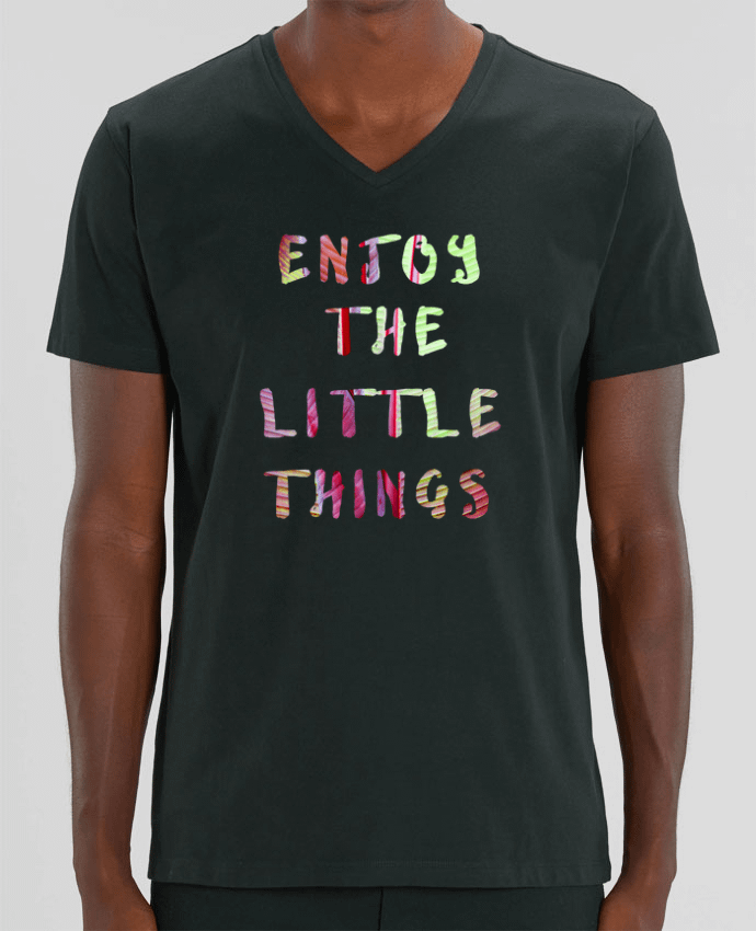 Tee Shirt Homme Col V Stanley PRESENTER Enjoy the little things by Les Caprices de Filles