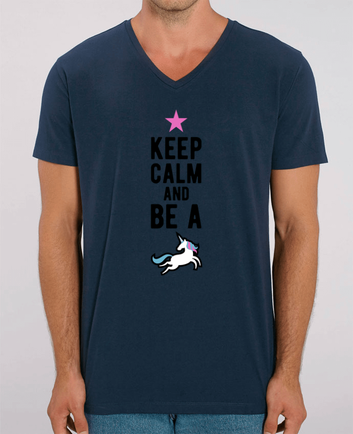 Tee Shirt Homme Col V Stanley PRESENTER Be a unicorn humour licorne by Original t-shirt