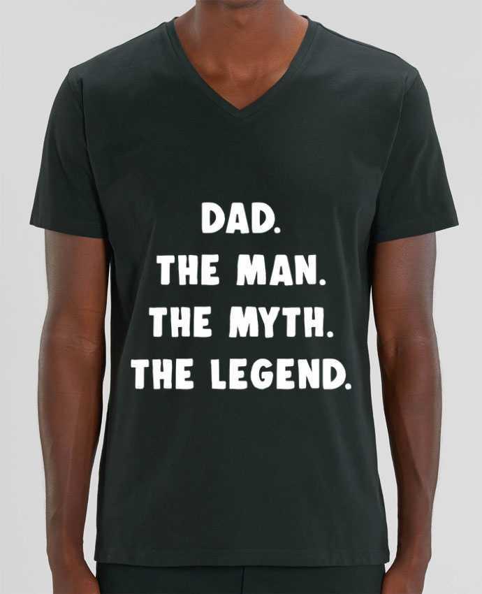 Men V-Neck T-shirt Stanley Presenter Dad the man, the myth, the legend by Bichette
