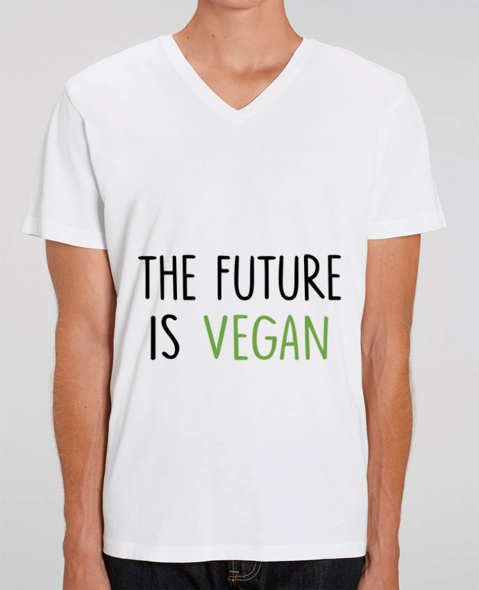 Men V-Neck T-shirt Stanley Presenter The future is vegan by Bichette
