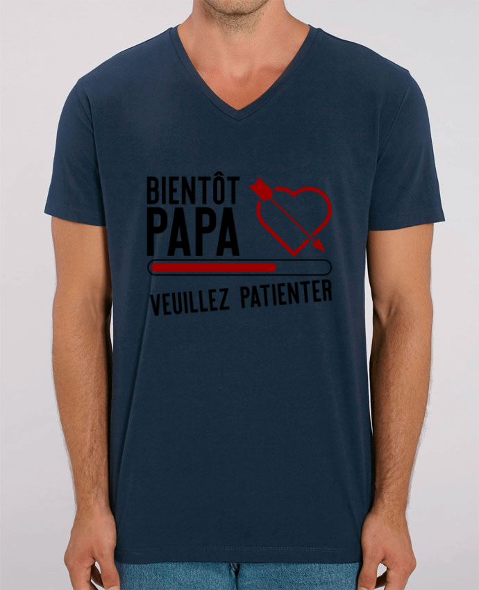 Tee Shirt Homme Col V Stanley PRESENTER Bientôt papa cadeau by Original t-shirt