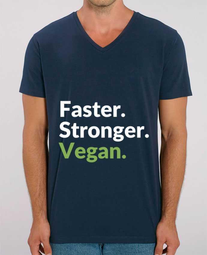 Men V-Neck T-shirt Stanley Presenter Faster. Stronger. Vegan. by Bichette