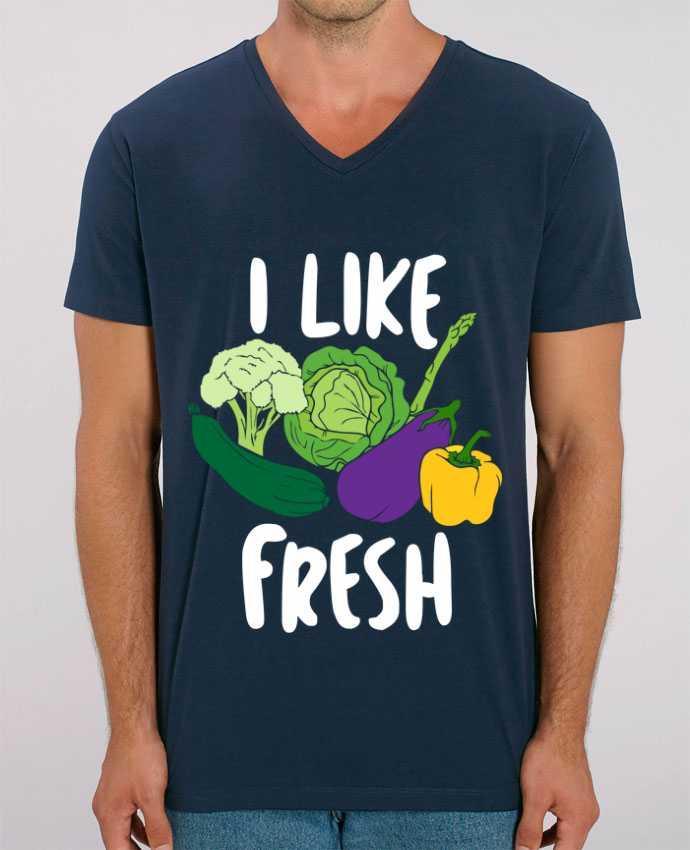 Men V-Neck T-shirt Stanley Presenter I like fresh by Bichette