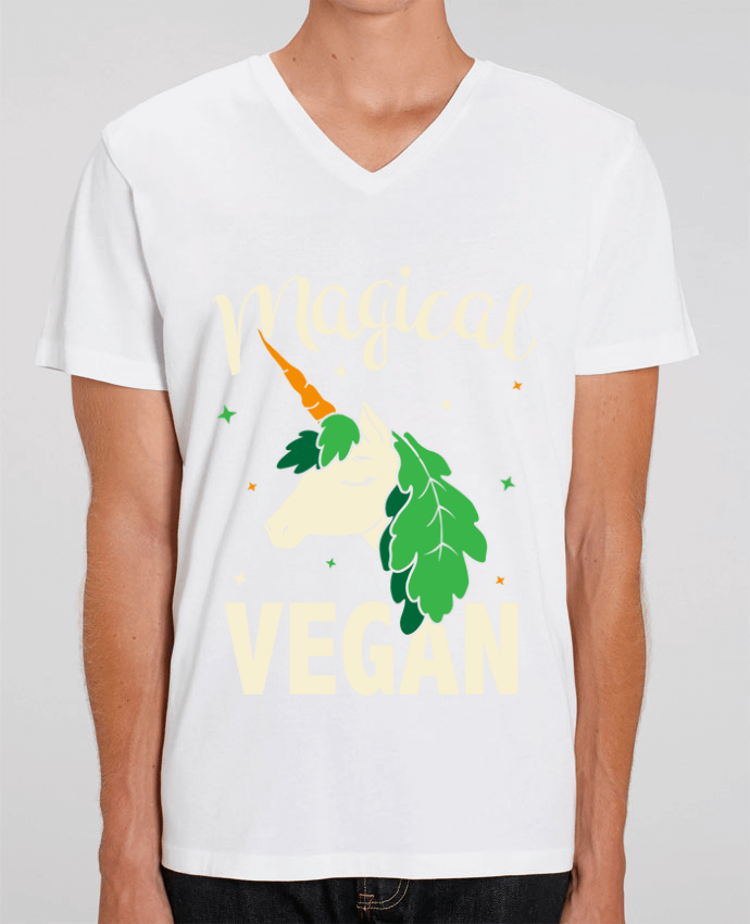 Tee Shirt Homme Col V Stanley PRESENTER Magical vegan by Bichette