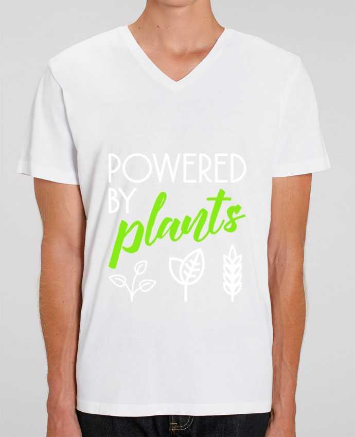 Men V-Neck T-shirt Stanley Presenter Powered by plants by Bichette