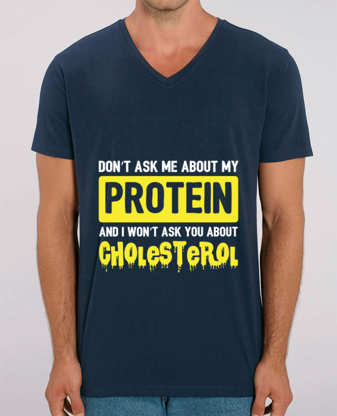 Men V-Neck T-shirt Stanley Presenter Protein cholesterol by Bichette