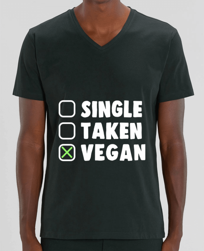 Men V-Neck T-shirt Stanley Presenter Single Taken Vegan by Bichette