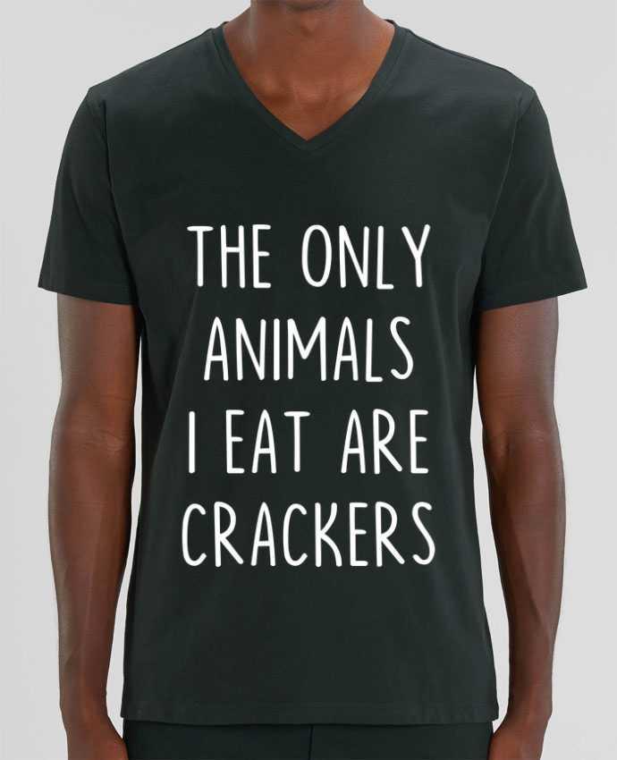 Camiseta Hombre Cuello V Stanley PRESENTER The only animals I eat are crackers por Bichette