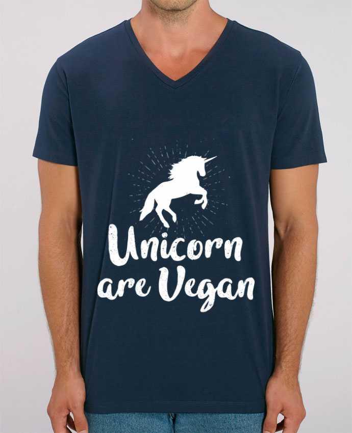 Tee Shirt Homme Col V Stanley PRESENTER Unicorn are vegan by Bichette