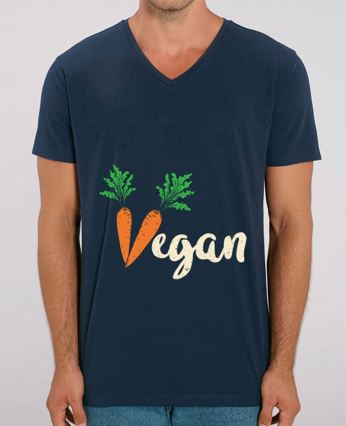 Tee Shirt Homme Col V Stanley PRESENTER Vegan carrot by Bichette