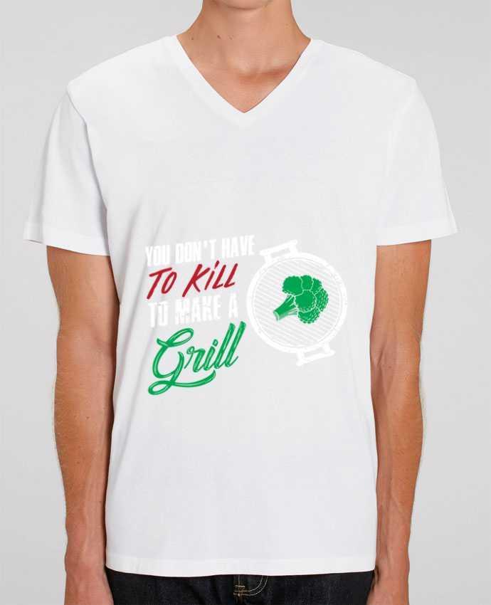 Tee Shirt Homme Col V Stanley PRESENTER You don't have to kill to make a grill by Bichette