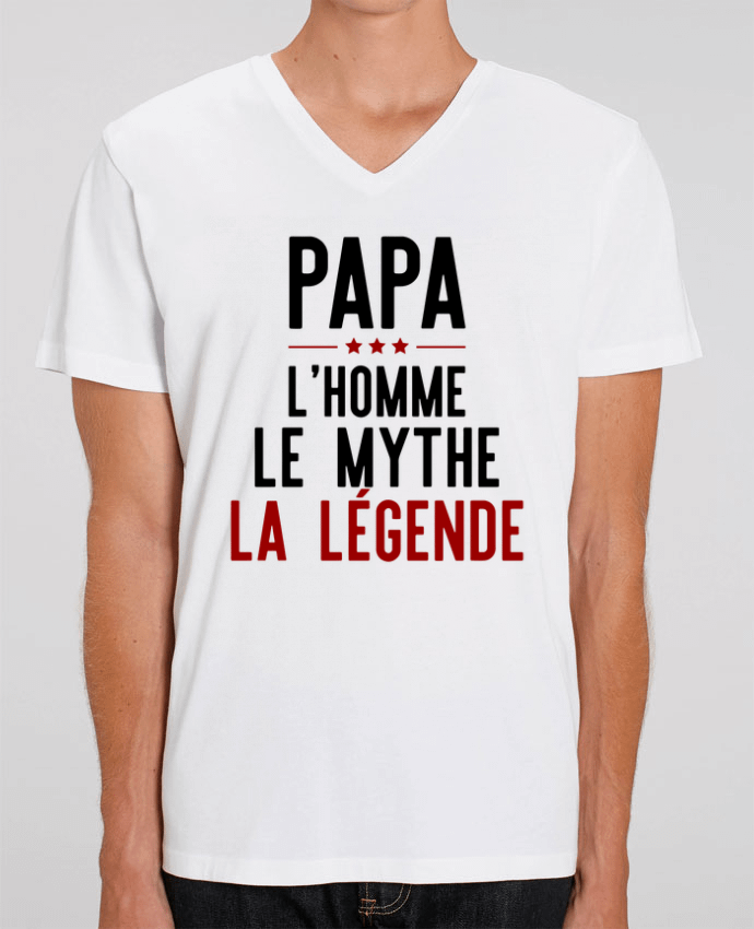 Camiseta Hombre Cuello V Stanley PRESENTER Papa la légende cadeau por Original t-shirt