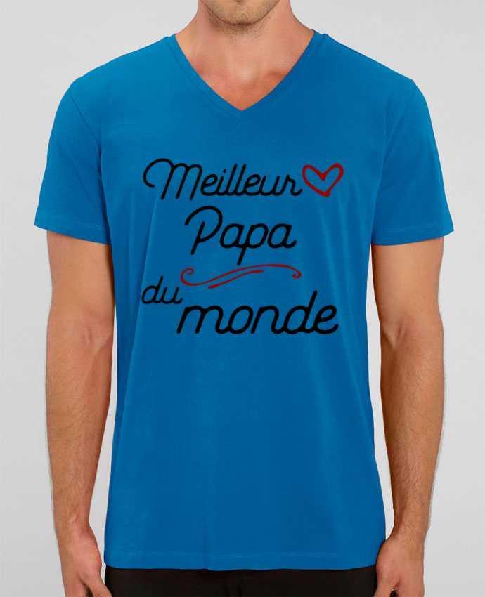 Men V-Neck T-shirt Stanley Presenter Meilleur papa du monde by Original t-shirt