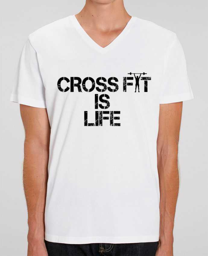 Men V-Neck T-shirt Stanley Presenter Crossfit is life by tunetoo