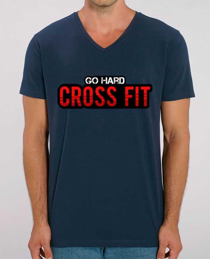 Men V-Neck T-shirt Stanley Presenter Go Hard ! Crossfit by tunetoo