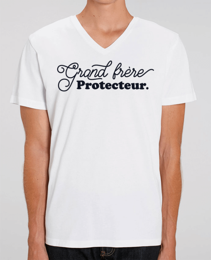 Men V-Neck T-shirt Stanley Presenter Grand frère protecteur by tunetoo