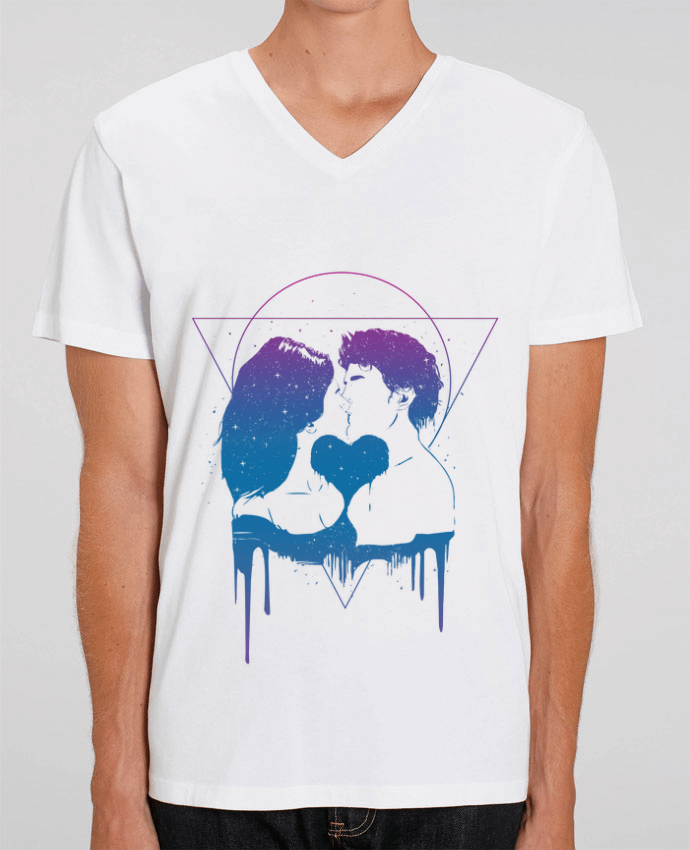 Men V-Neck T-shirt Stanley Presenter Cosmic love II by Balàzs Solti