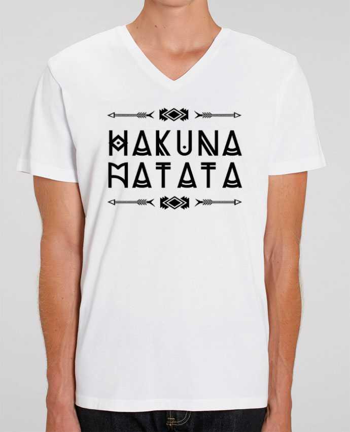 Men V-Neck T-shirt Stanley Presenter hakuna matata by DesignMe