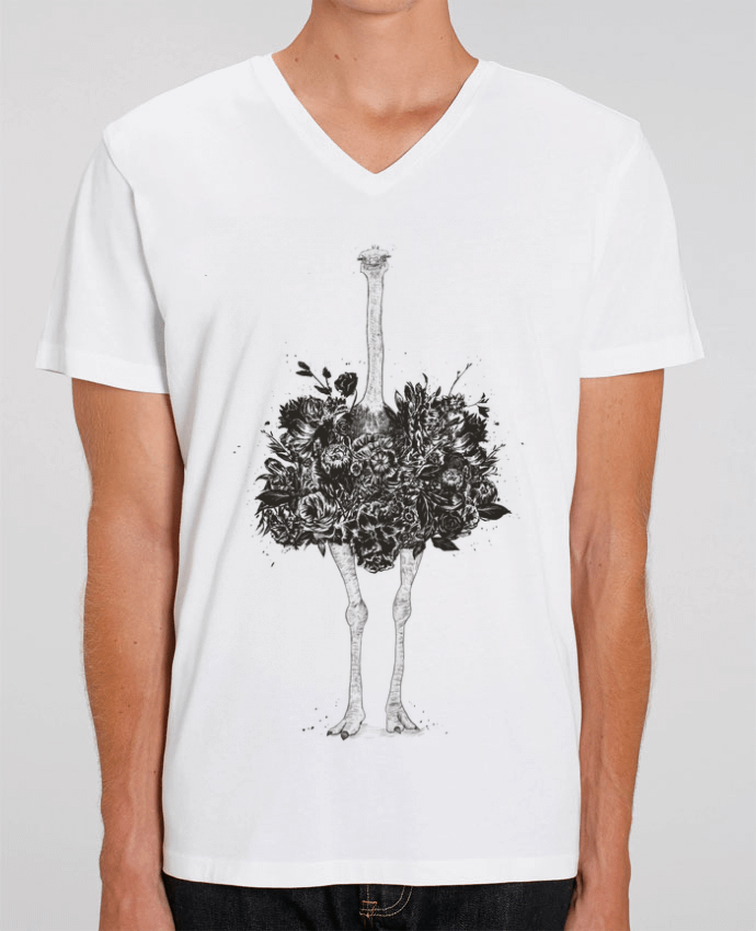 Camiseta Hombre Cuello V Stanley PRESENTER Floral ostrich por Balàzs Solti