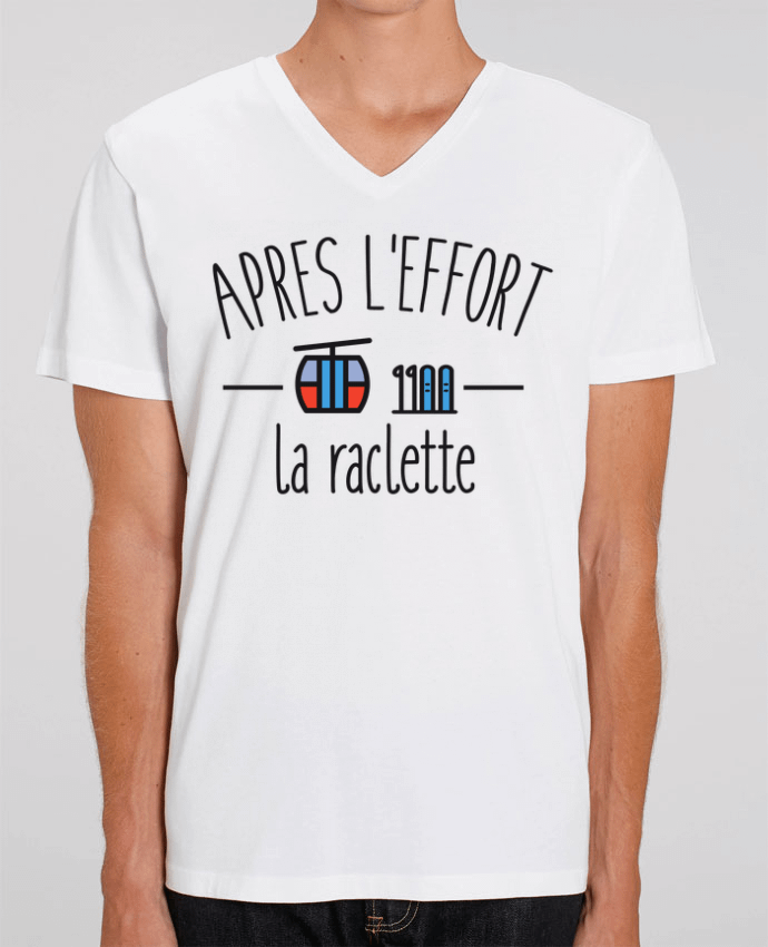 Men V-Neck T-shirt Stanley Presenter Après l'effort, la raclette by FRENCHUP-MAYO