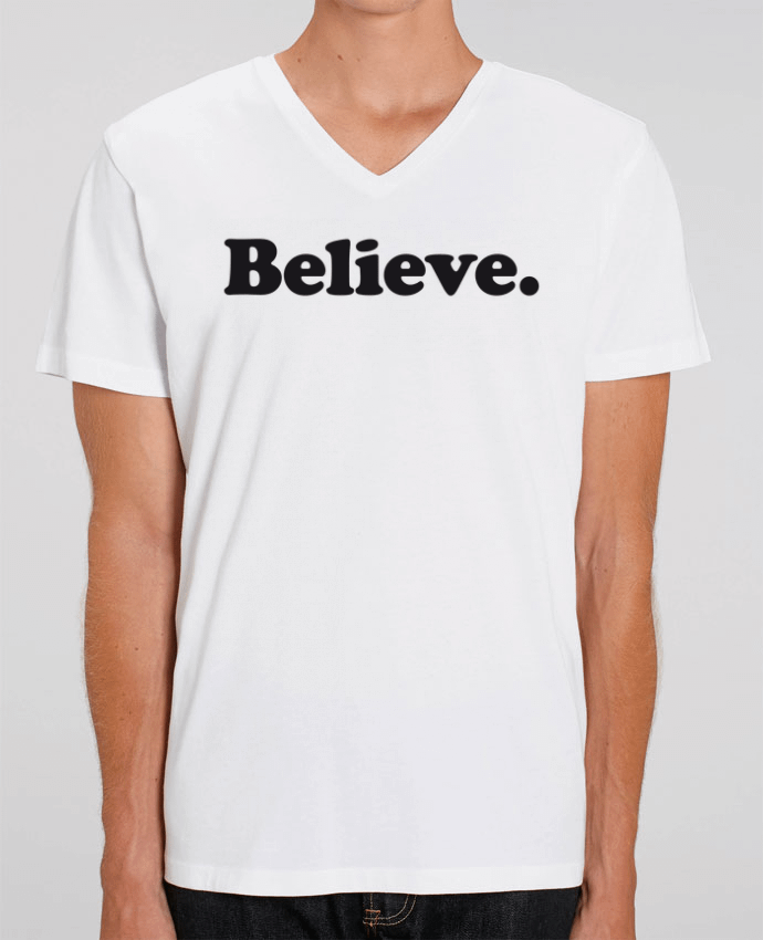 Tee Shirt Homme Col V Stanley PRESENTER Believe by justsayin