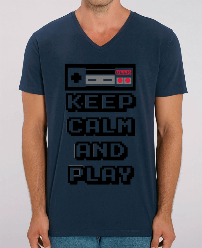 Tee Shirt Homme Col V Stanley PRESENTER KEEP CALM AND PLAY by SG LXXXIII