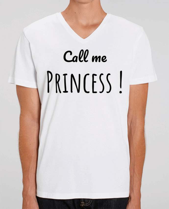 Tee Shirt Homme Col V Stanley PRESENTER Call me Princess by Madame Loé