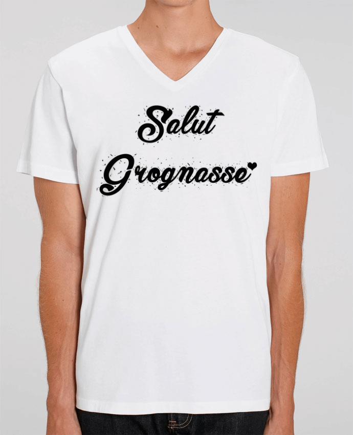 Men V-Neck T-shirt Stanley Presenter Salut grognasse ! by tunetoo