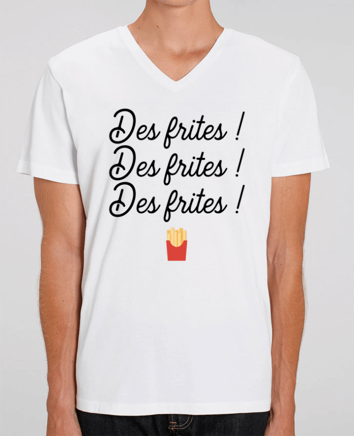 Men V-Neck T-shirt Stanley Presenter Des frites ! by Original t-shirt