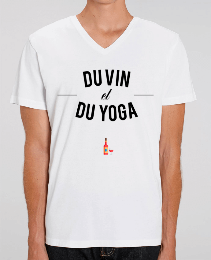Camiseta Hombre Cuello V Stanley PRESENTER Du Vin et du Yoga por tunetoo