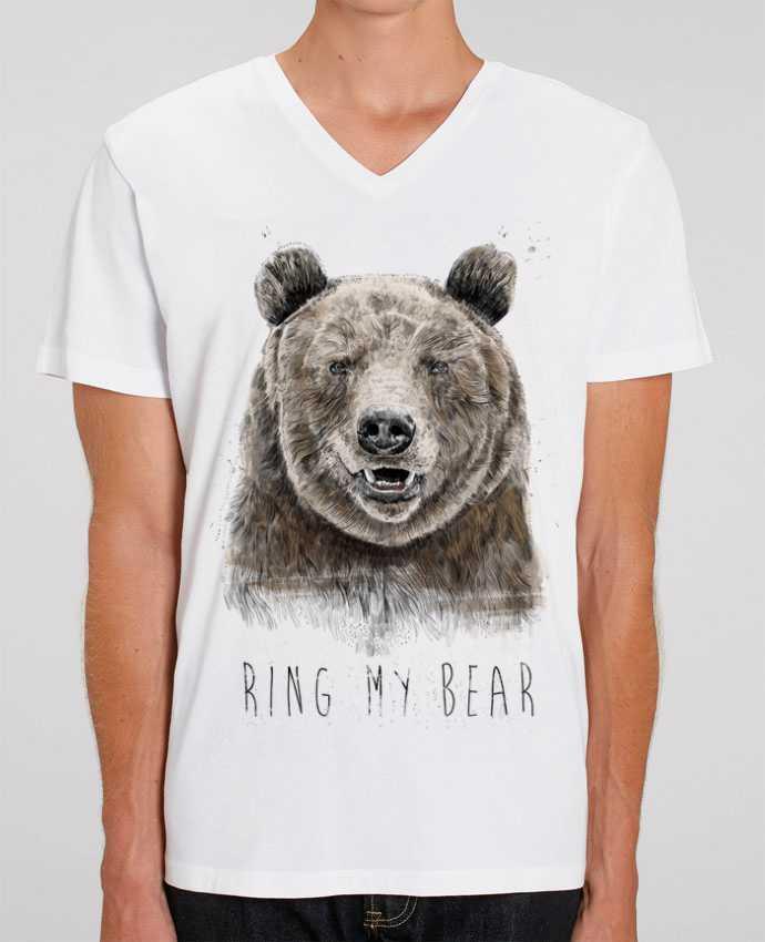 Camiseta Hombre Cuello V Stanley PRESENTER Ring my bear por Balàzs Solti