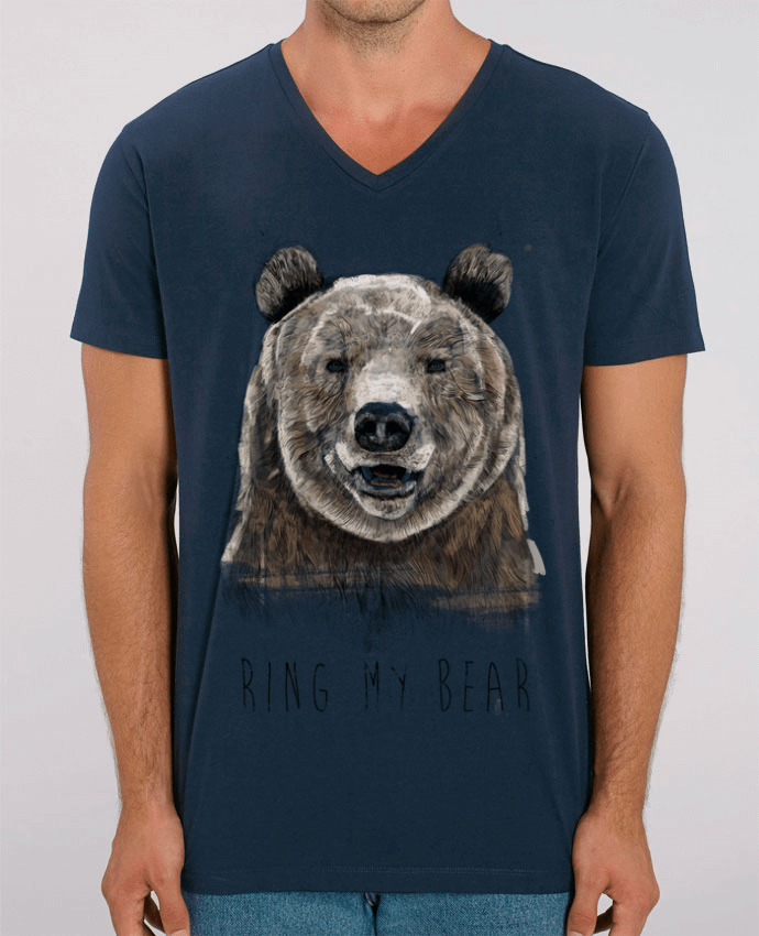 Camiseta Hombre Cuello V Stanley PRESENTER Ring my bear por Balàzs Solti