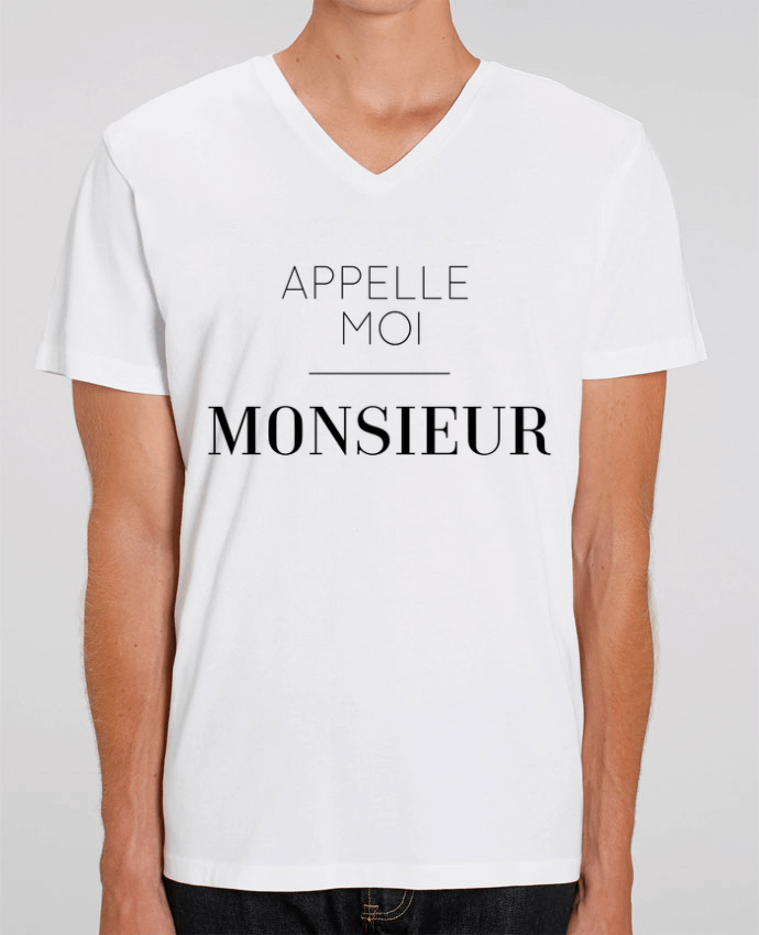 Men V-Neck T-shirt Stanley Presenter Appelle moi Monsieur by tunetoo