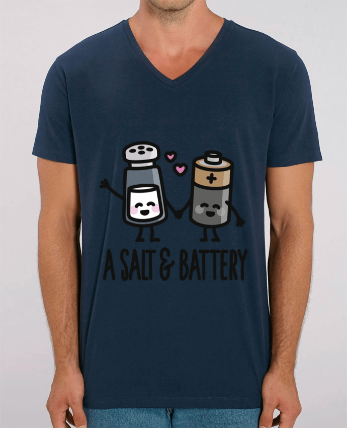 Tee Shirt Homme Col V Stanley PRESENTER A salt and battery by LaundryFactory