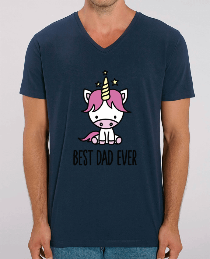 Tee Shirt Homme Col V Stanley PRESENTER Best dad ever by LaundryFactory