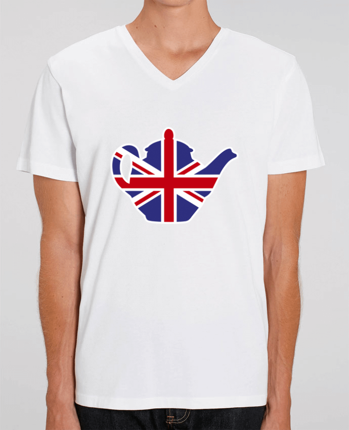 Camiseta Hombre Cuello V Stanley PRESENTER British tea pot por LaundryFactory