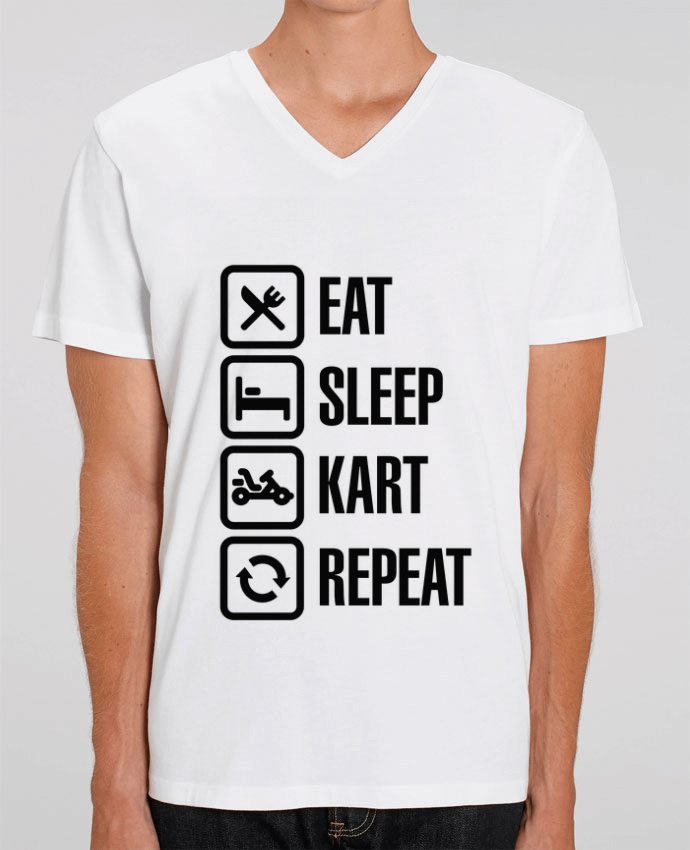 Men V-Neck T-shirt Stanley Presenter Eat, sleep, kart, repeat by LaundryFactory