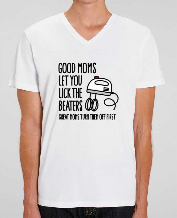 Men V-Neck T-shirt Stanley Presenter Good moms let you lick the beaters by LaundryFactory